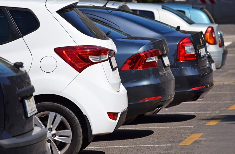 Cars parked in a parking lot