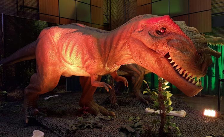 A t-rex dinosaur inside the Century Center